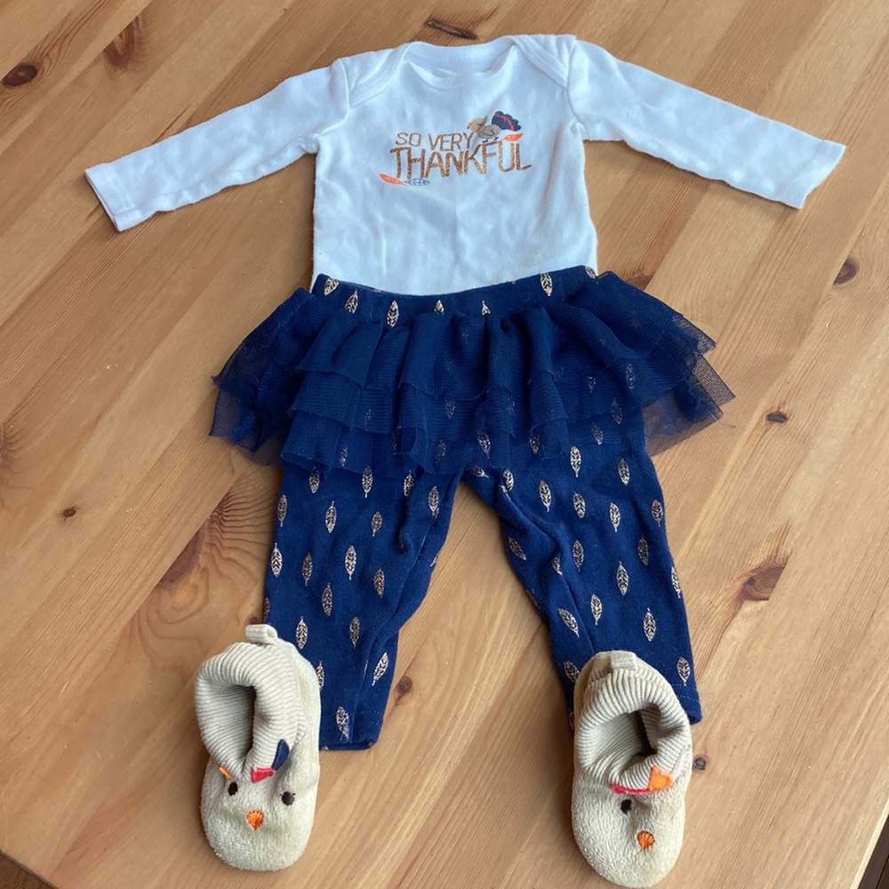 “So Very Thankful” First Thanksgiving 3-piece outfit - size NB